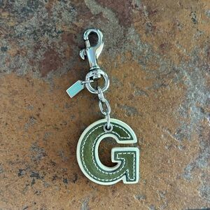 Coach Green & Baby Blue Initial “G” Keychain